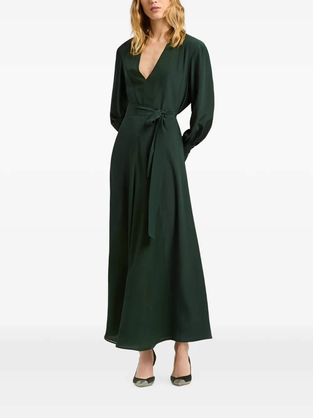 Kiton Zijden maxi-jurk Groen