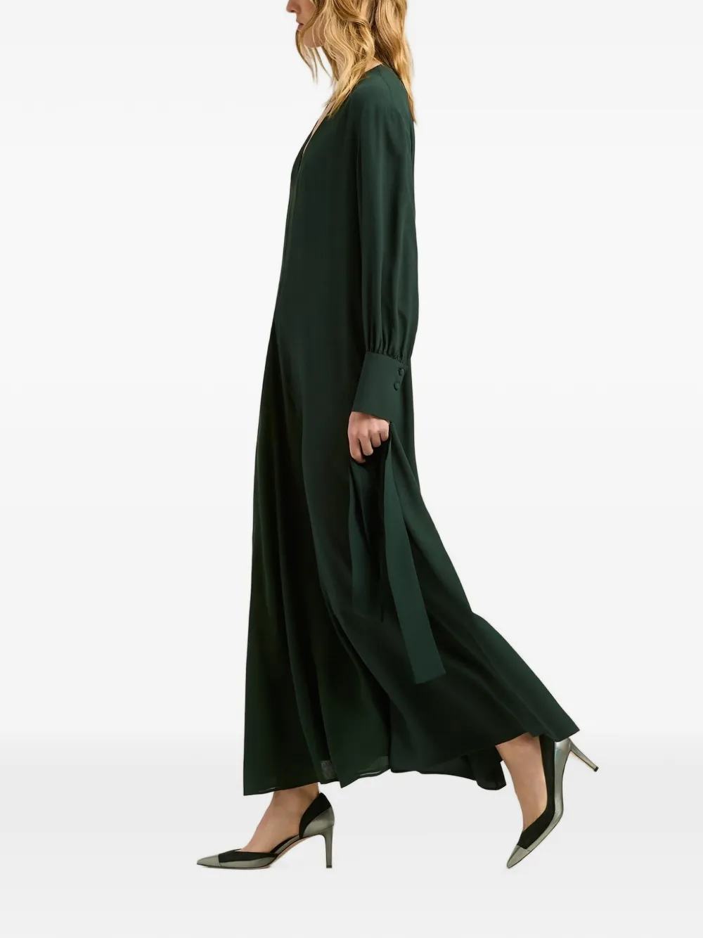 Kiton Zijden maxi-jurk Groen