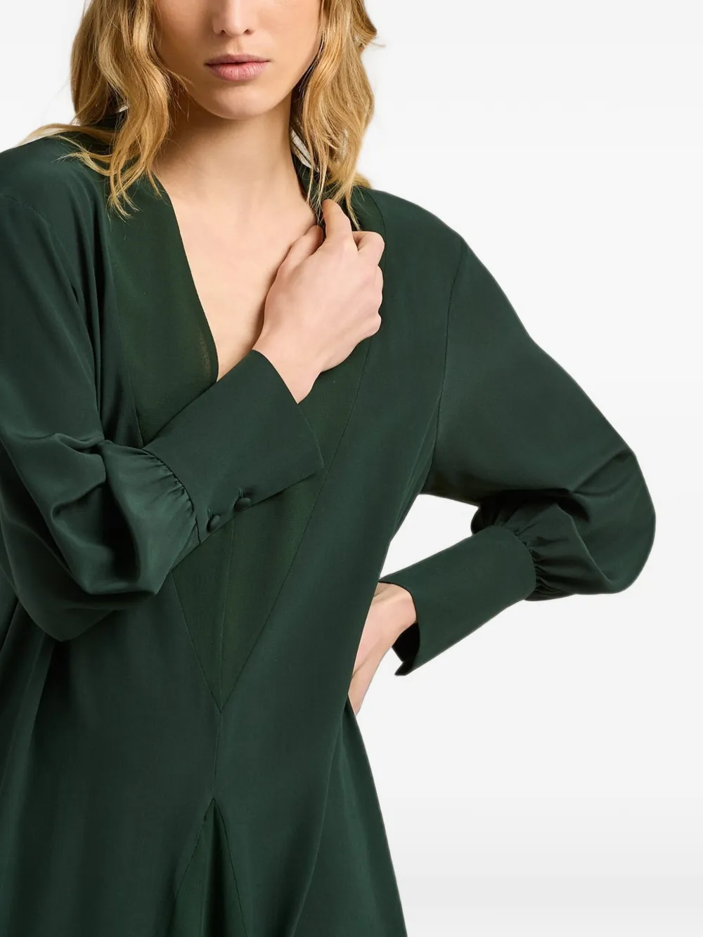 Kiton Zijden maxi-jurk Groen