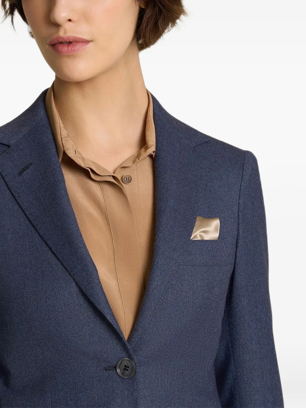 Kiton single-breasted peaked-lapel blazer Blauw