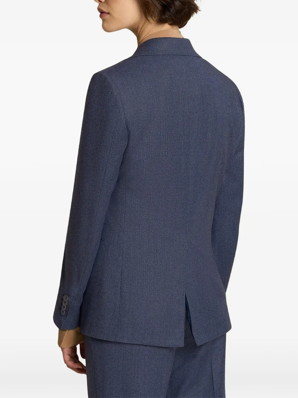Kiton single-breasted peaked-lapel blazer Blauw