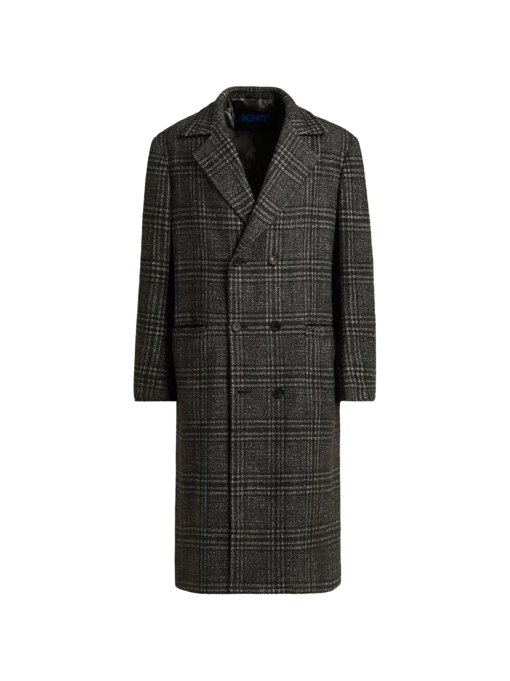Kiton Mantel met Prince of Wales-ruit en dubbele rij knopen Grijs
