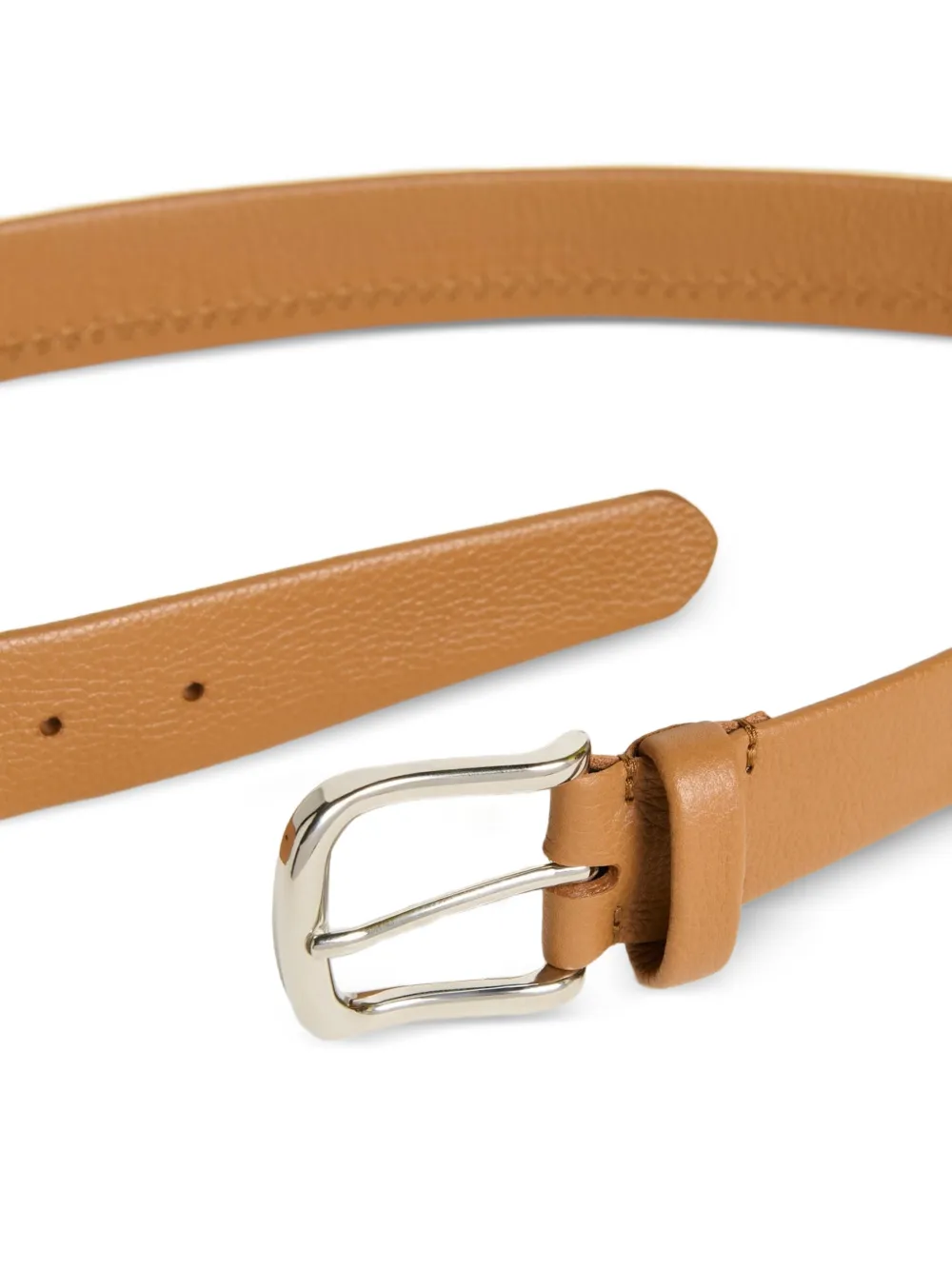 Kiton Leren riem Bruin