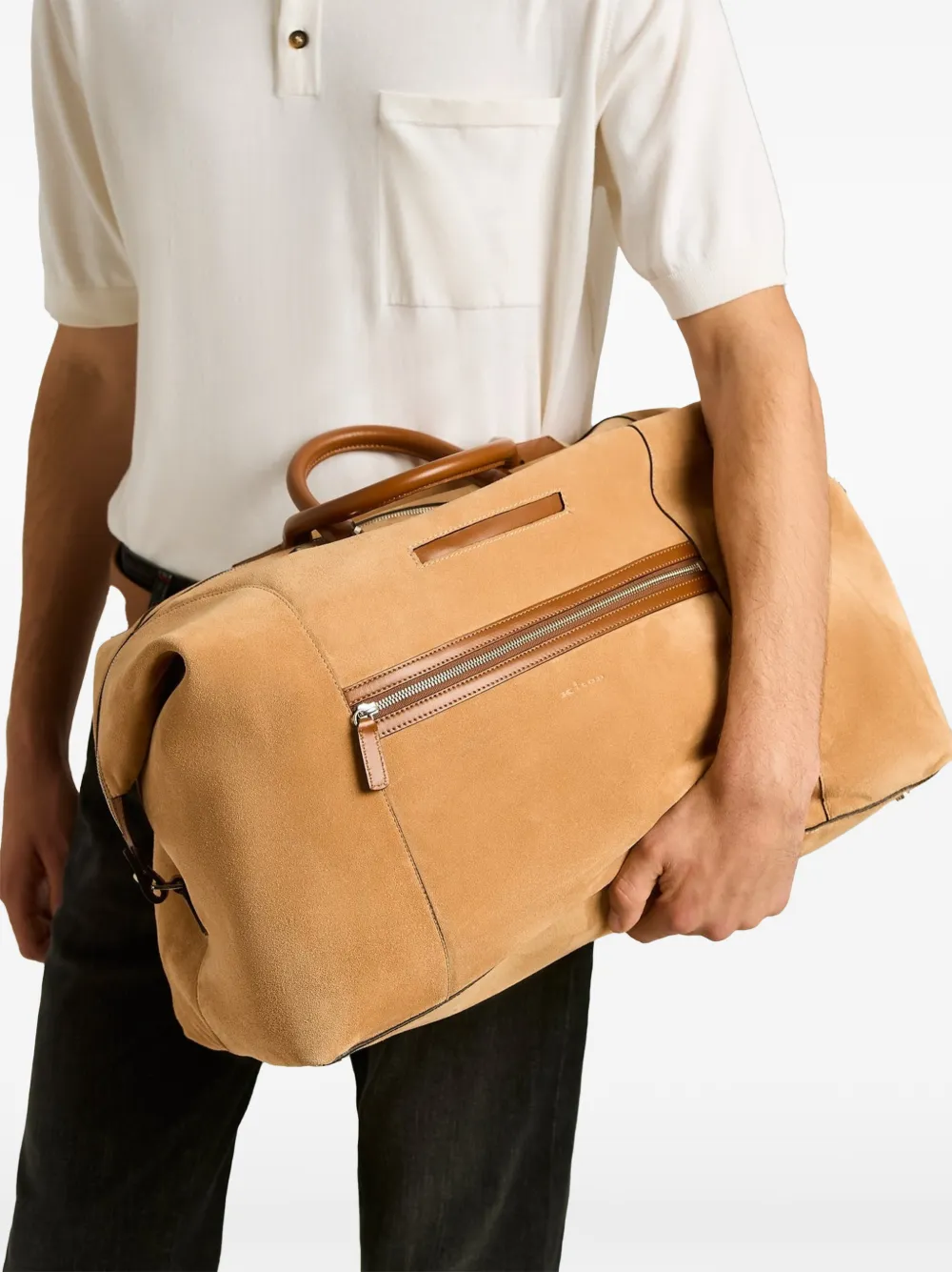 Kiton Leren reistas Beige
