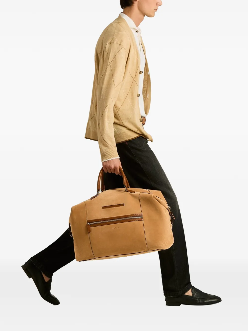 Kiton Leren reistas Beige