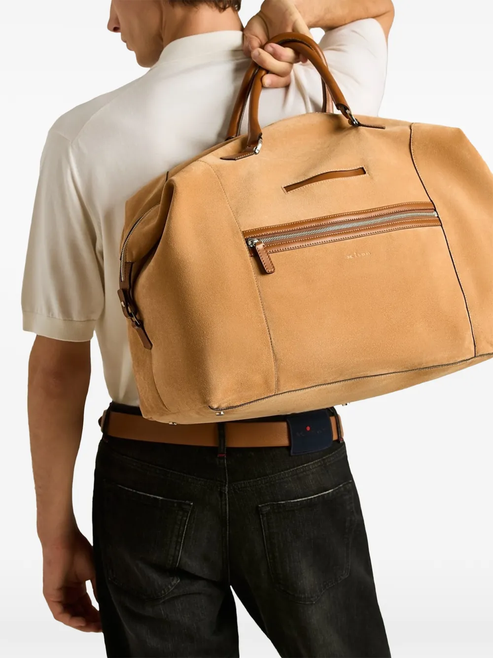 Kiton Leren reistas Beige