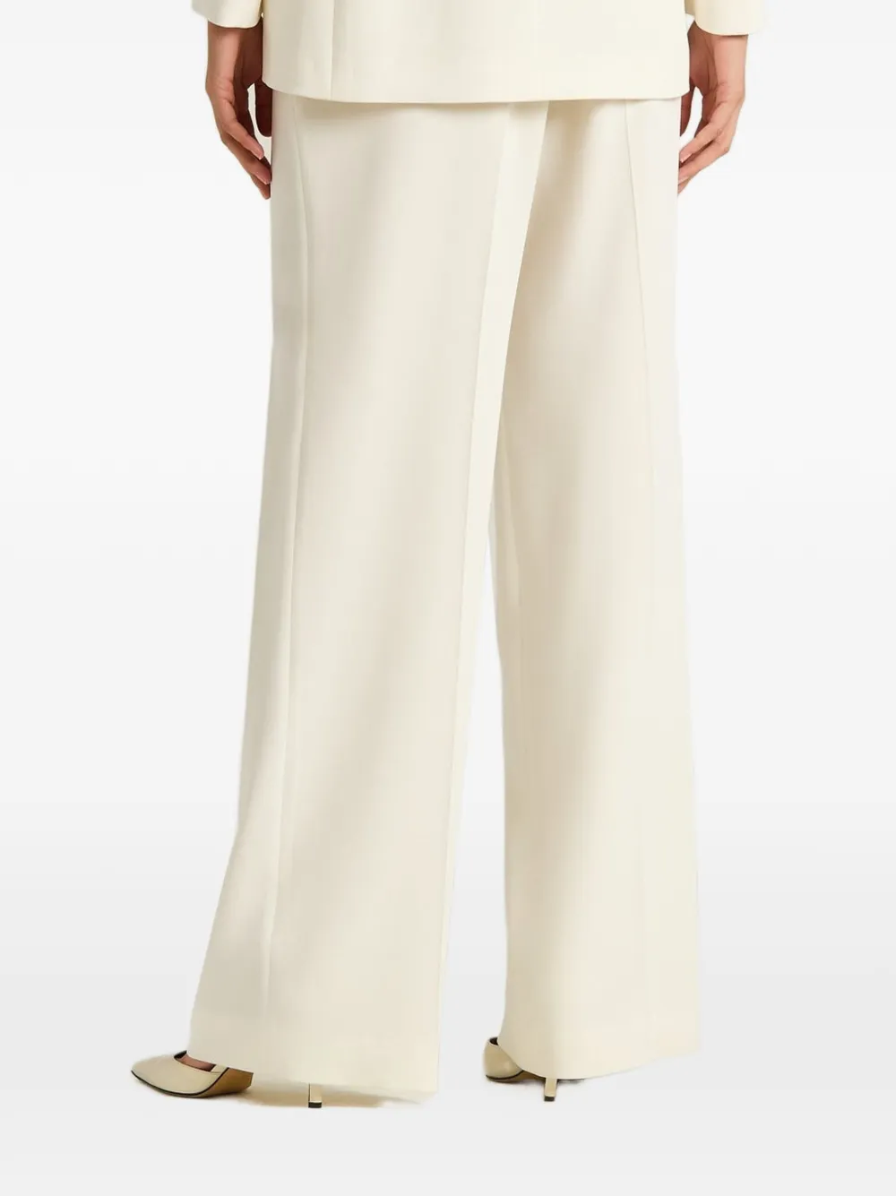 Kiton wide-leg silk trousers Wit