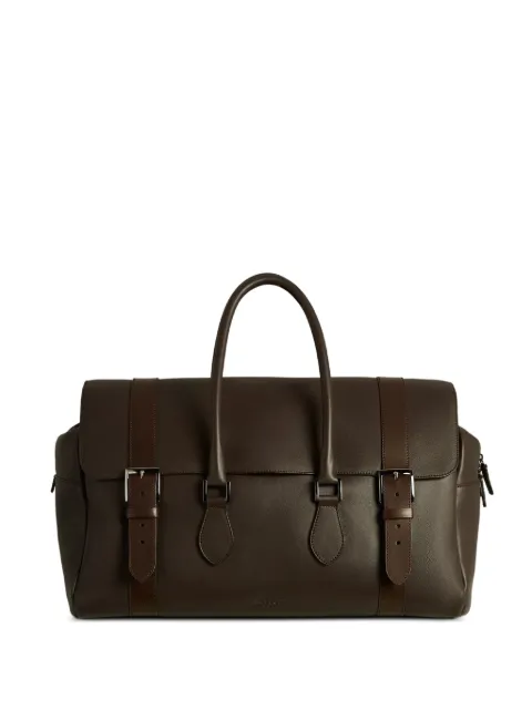 Kiton buckle-detail leather holdall
