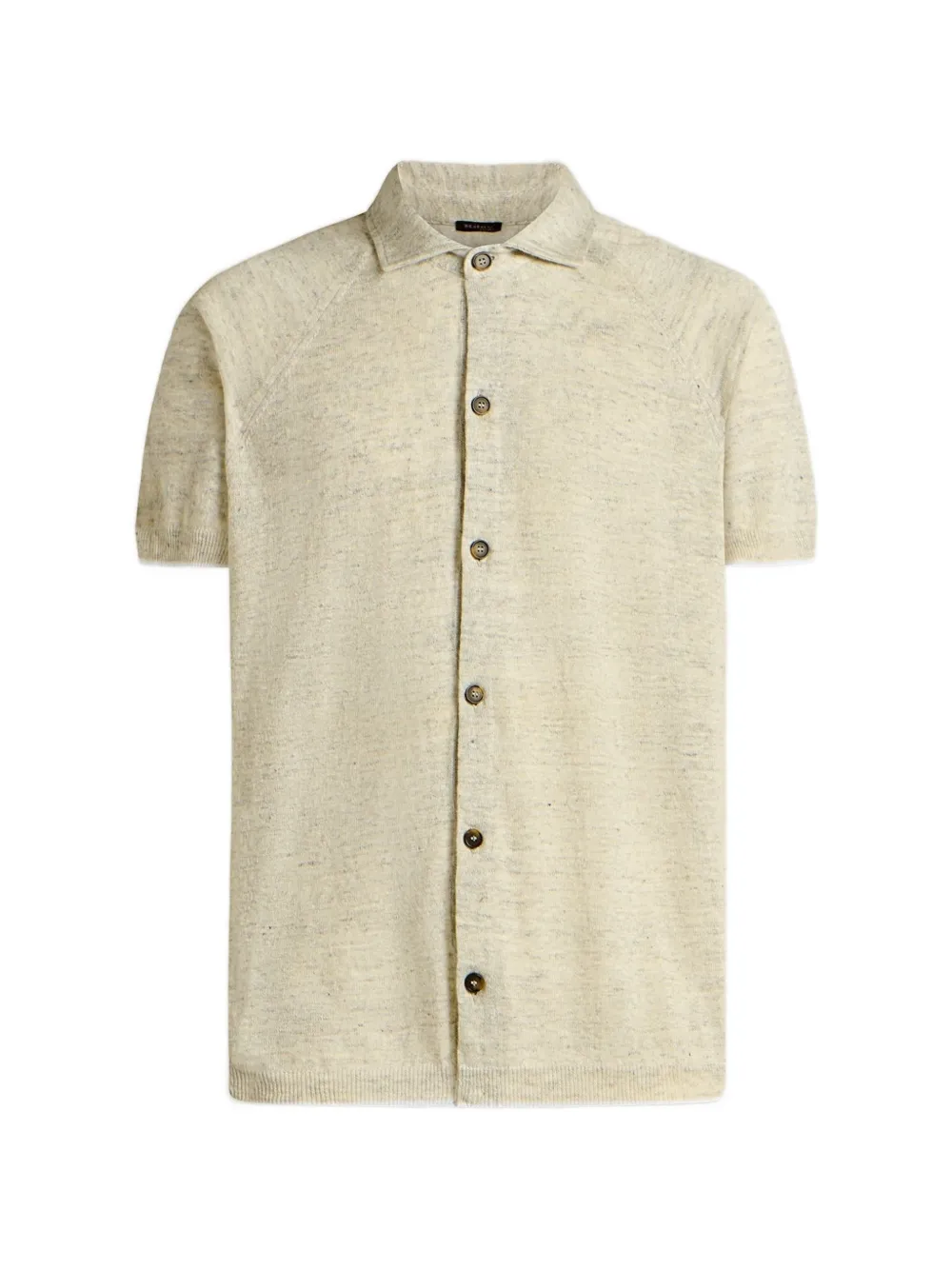 Kiton short-sleeved linen polo shirt Beige