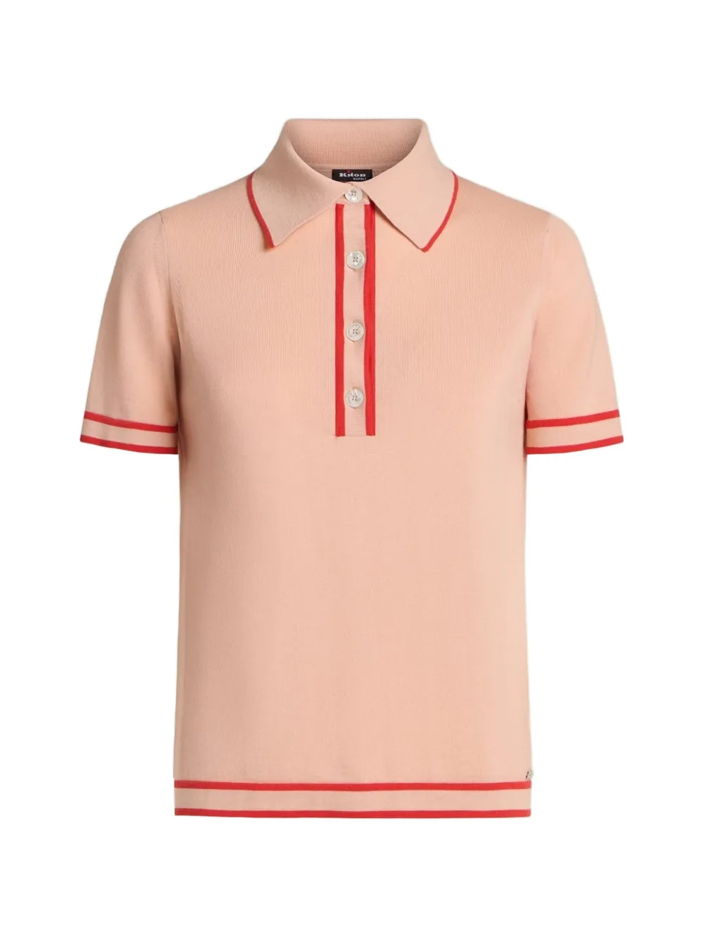 Kiton contrast-trim polo shirt Roze
