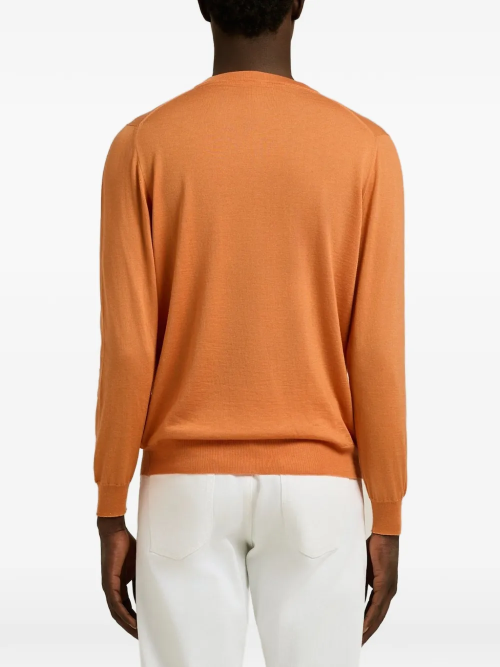 Kiton V-neck knitted sweater Oranje