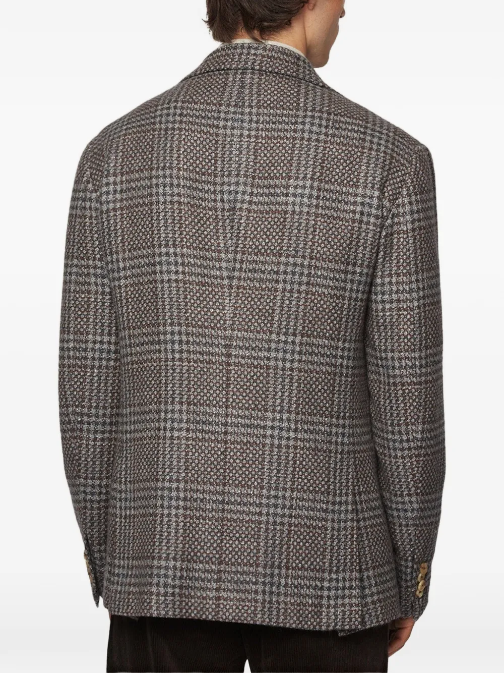 Kiton Glen plaid blazer Grijs