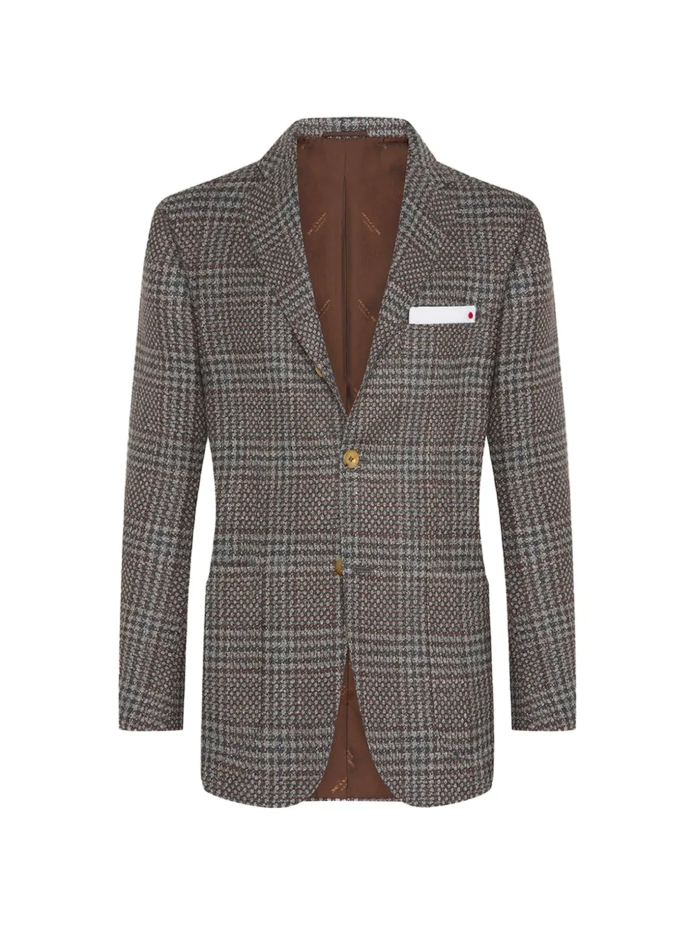 Kiton Glen plaid blazer Grijs