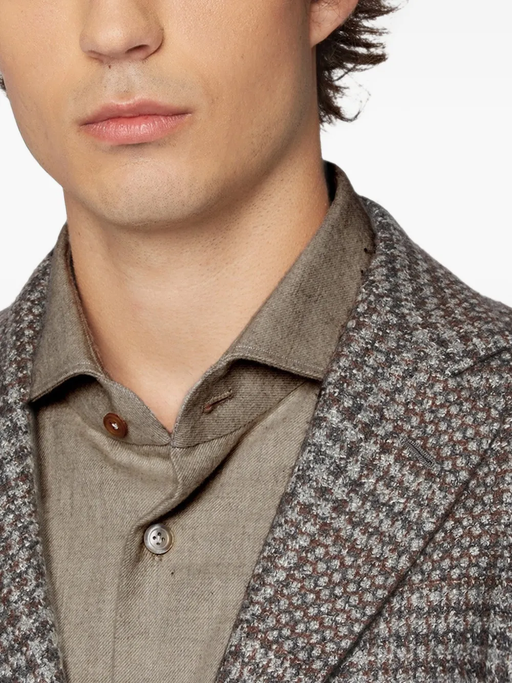 Kiton Glen plaid blazer Grijs
