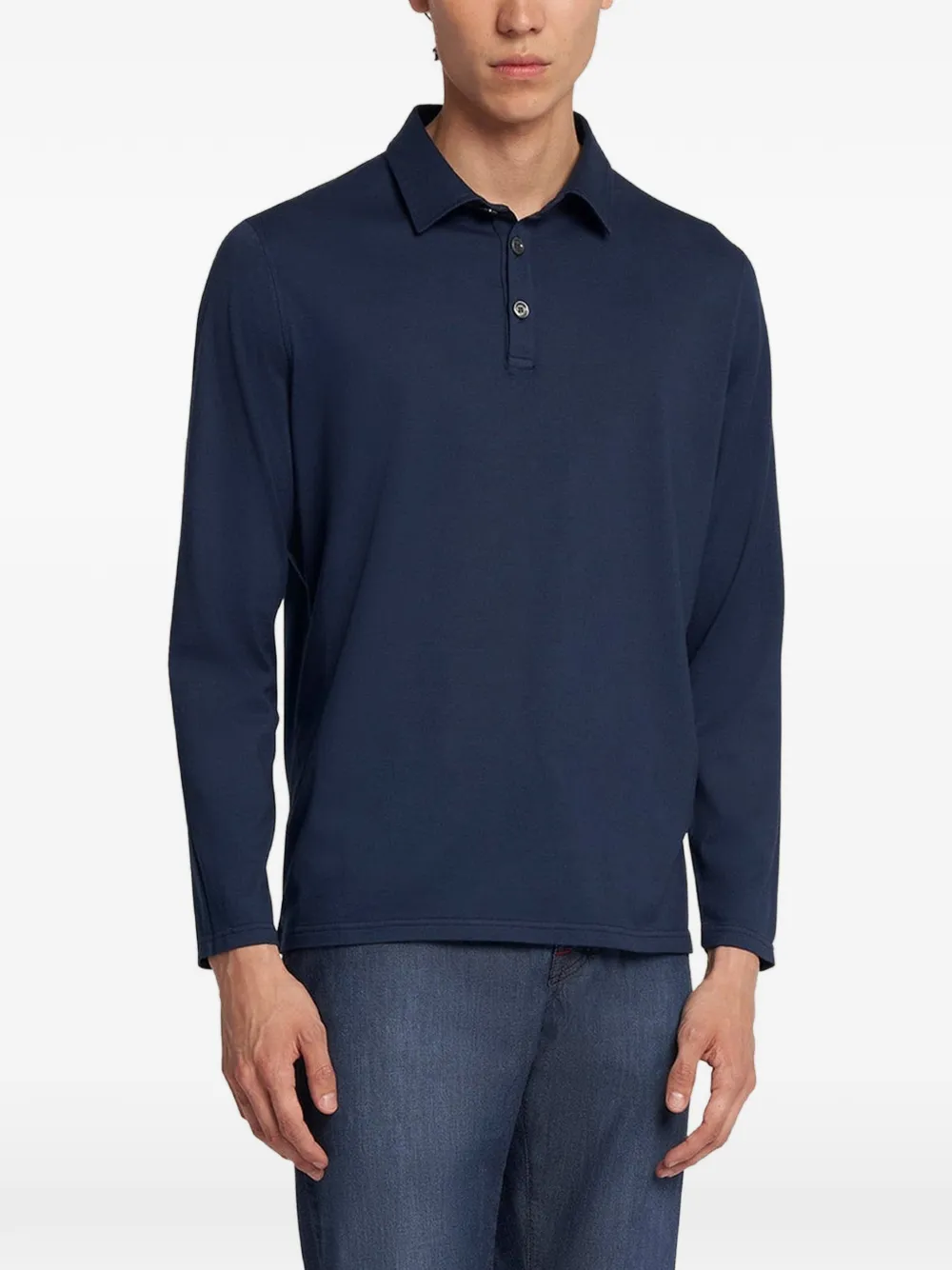 Kiton Poloshirt met lange mouwen Blauw
