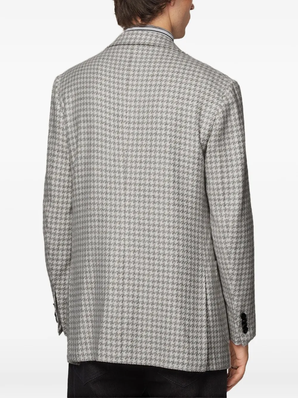 Kiton Blazer met pied-de-poule print Grijs