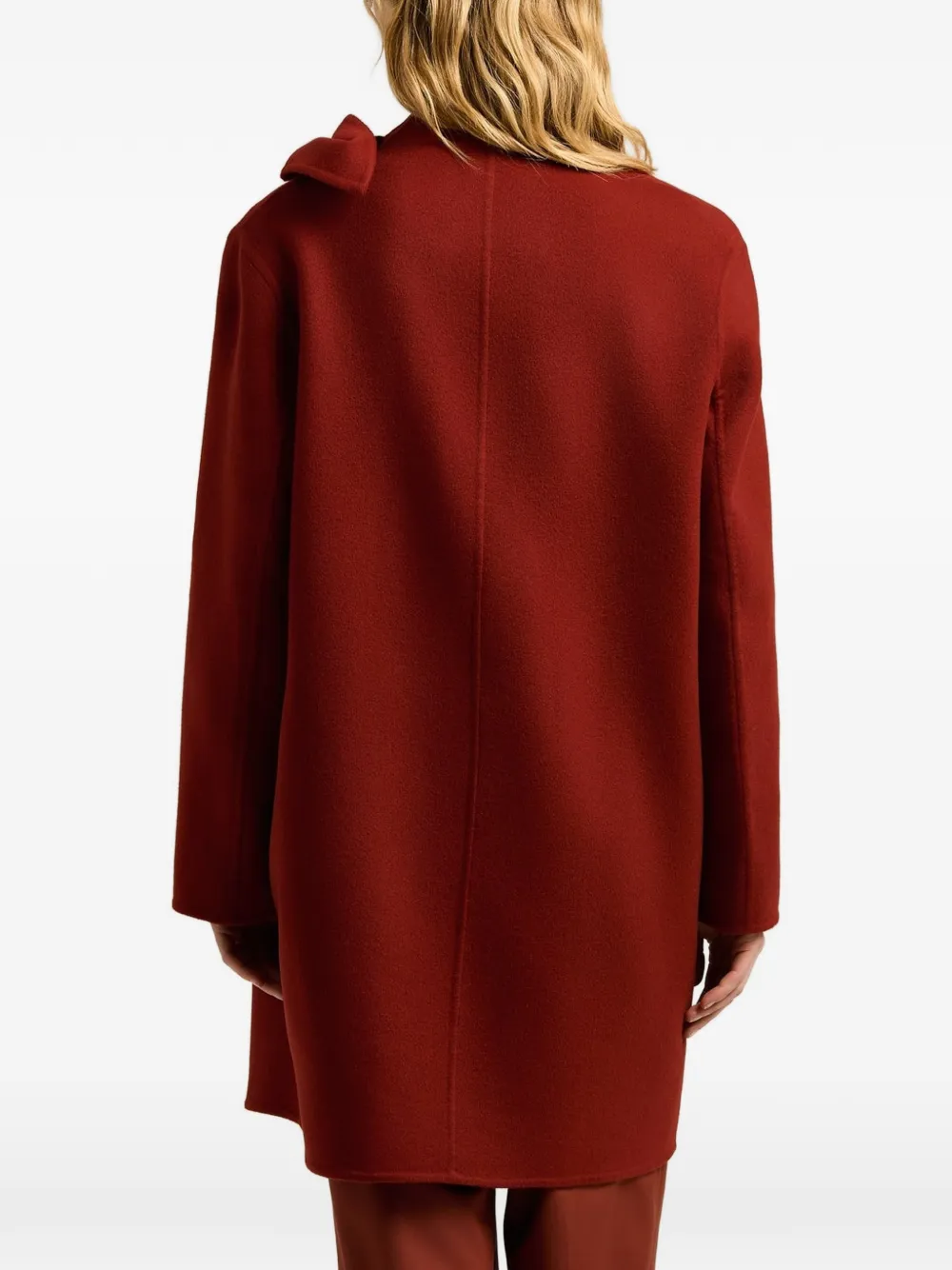 Kiton asymmetric-draping coat Rood