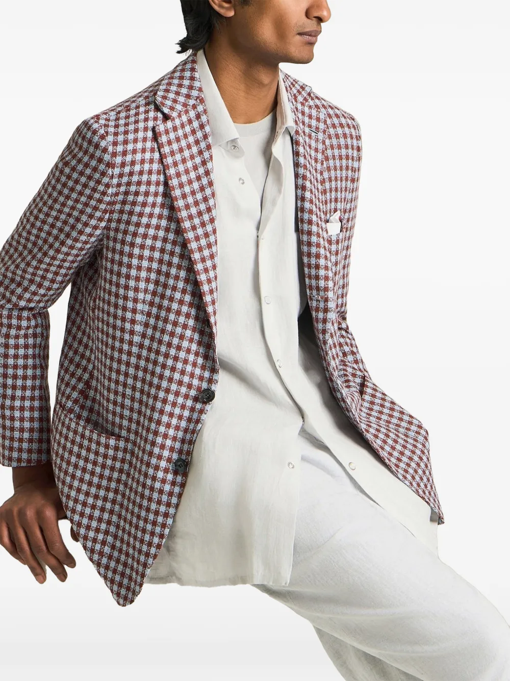 Kiton Nerano linen shirt Wit