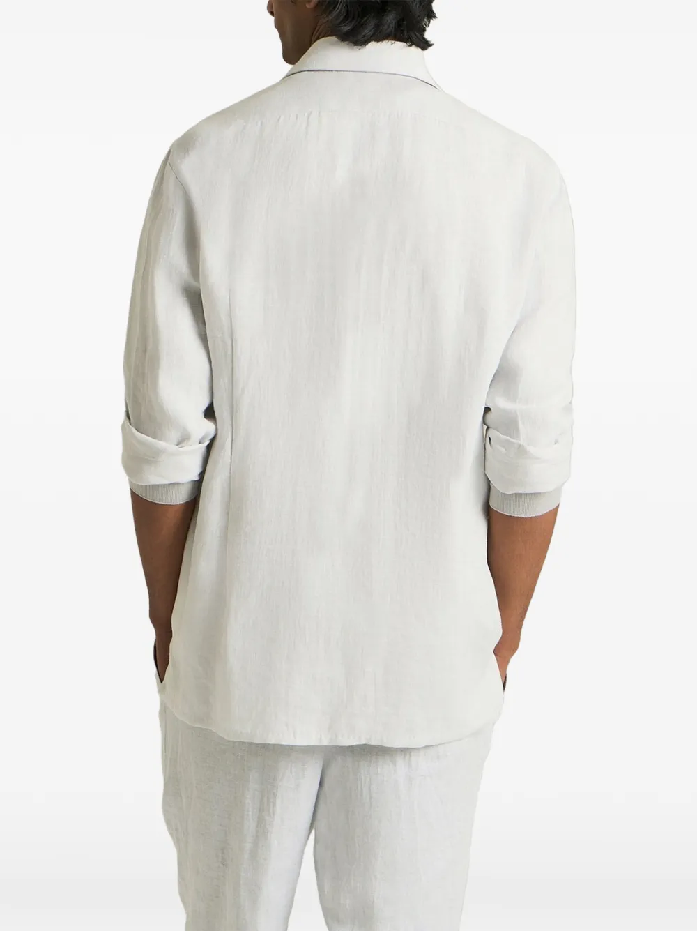 Kiton Nerano linen shirt Wit