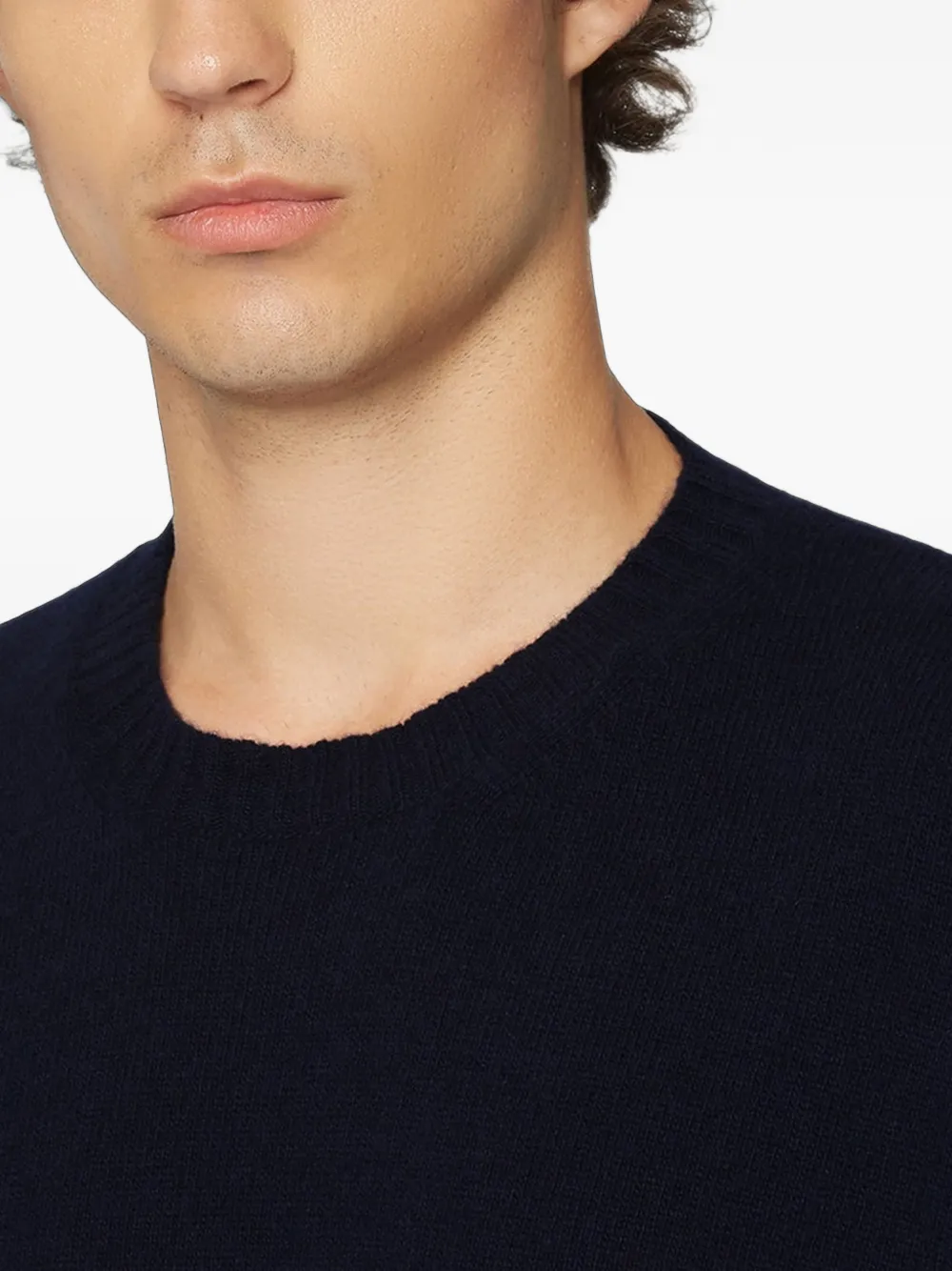Kiton Trui met logo-print en scheerwol Blauw