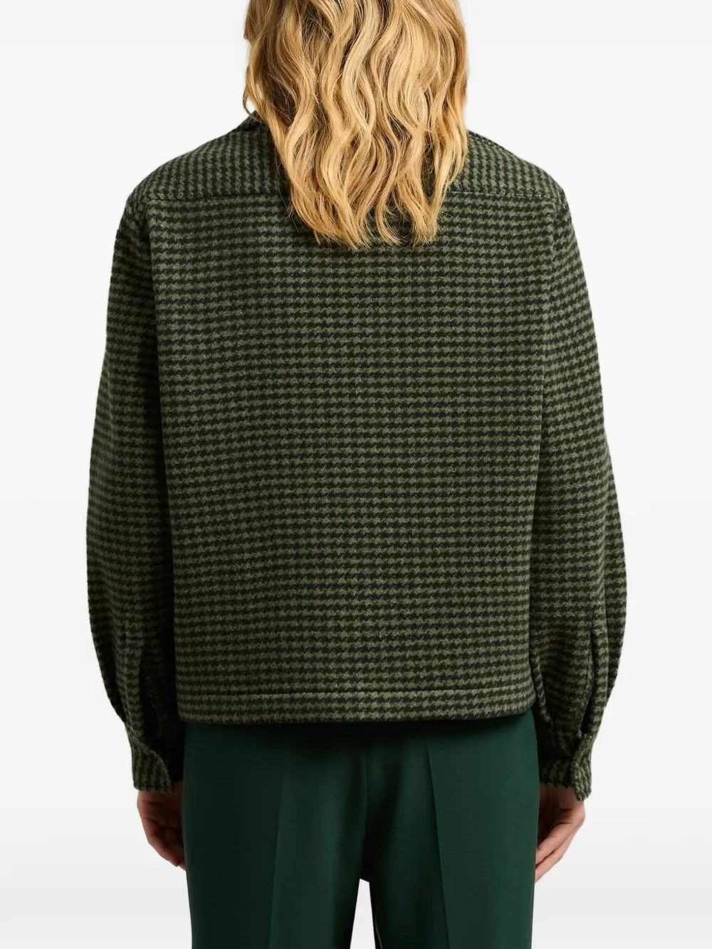 Kiton houndstooth cashmere jacket Groen
