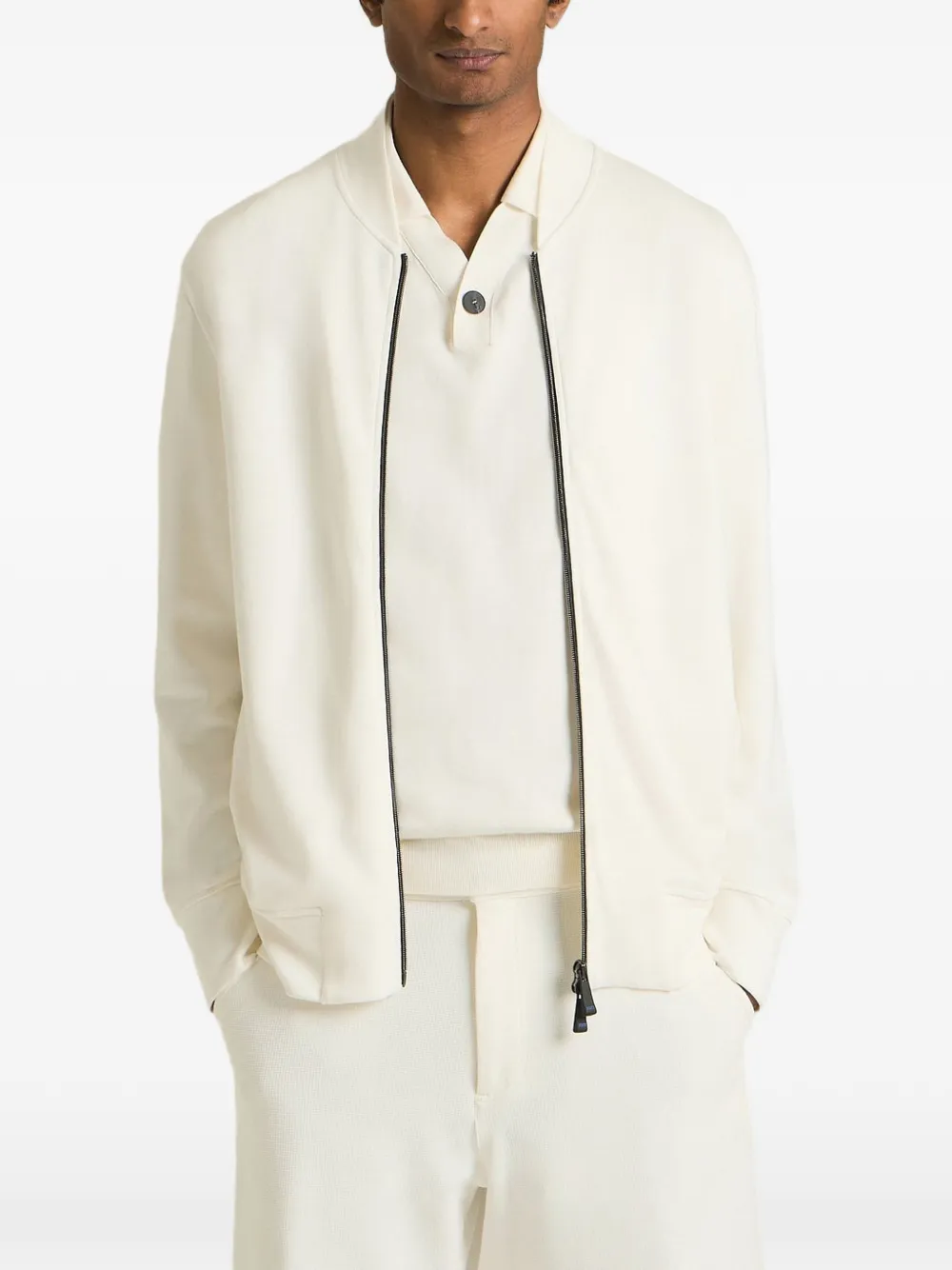 Kiton KNT zip-up sweater Wit