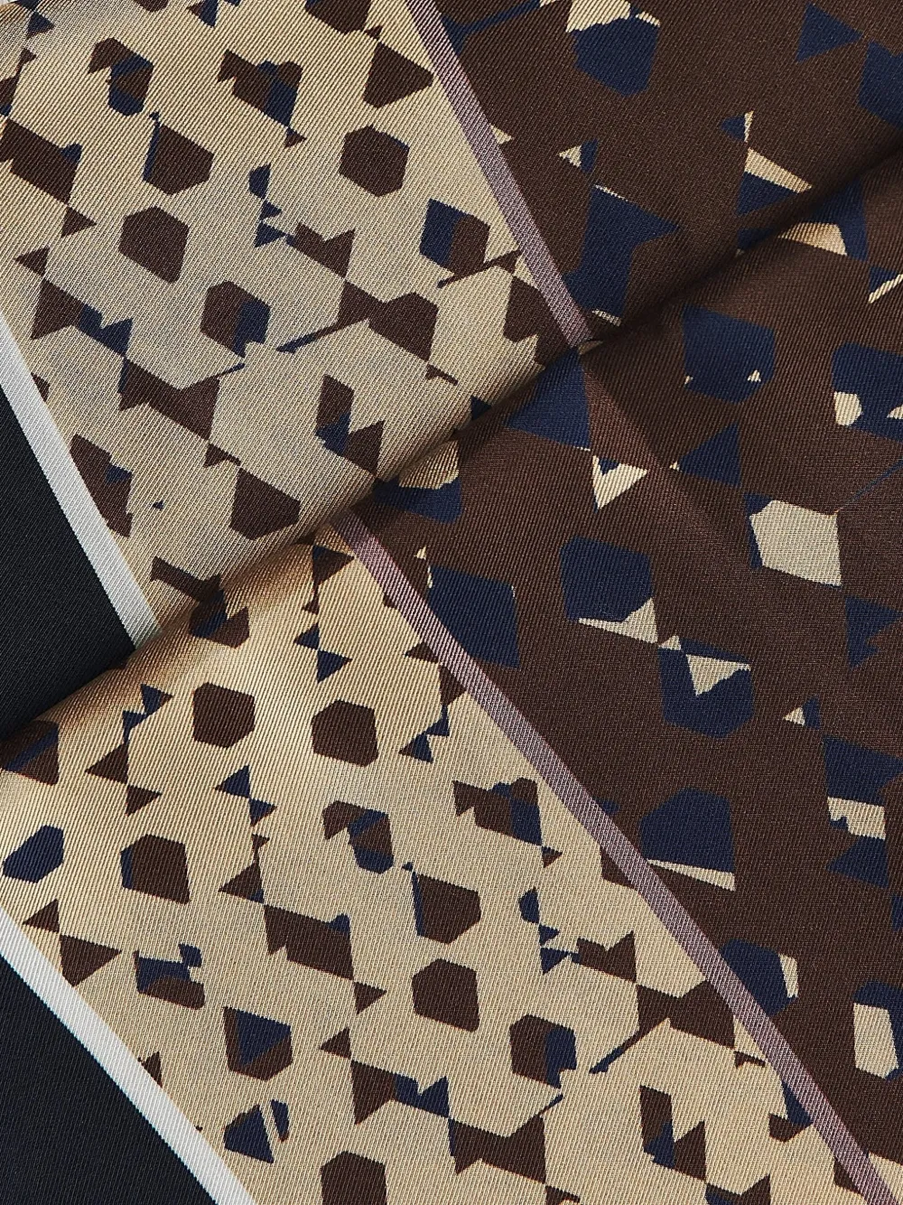 Kiton Sjaal met geometrische print Blauw