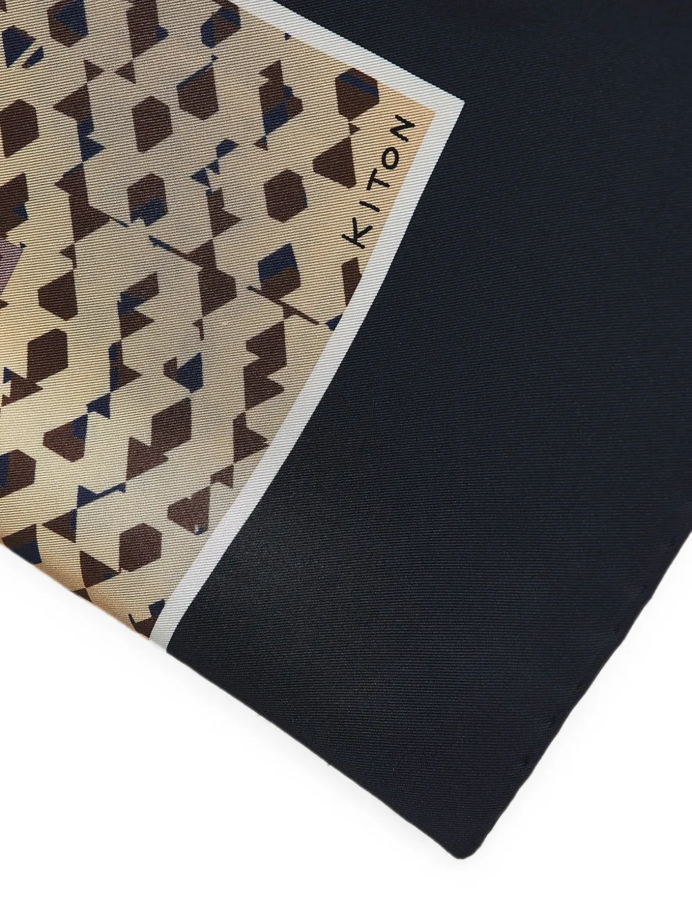 Kiton Sjaal met geometrische print Blauw