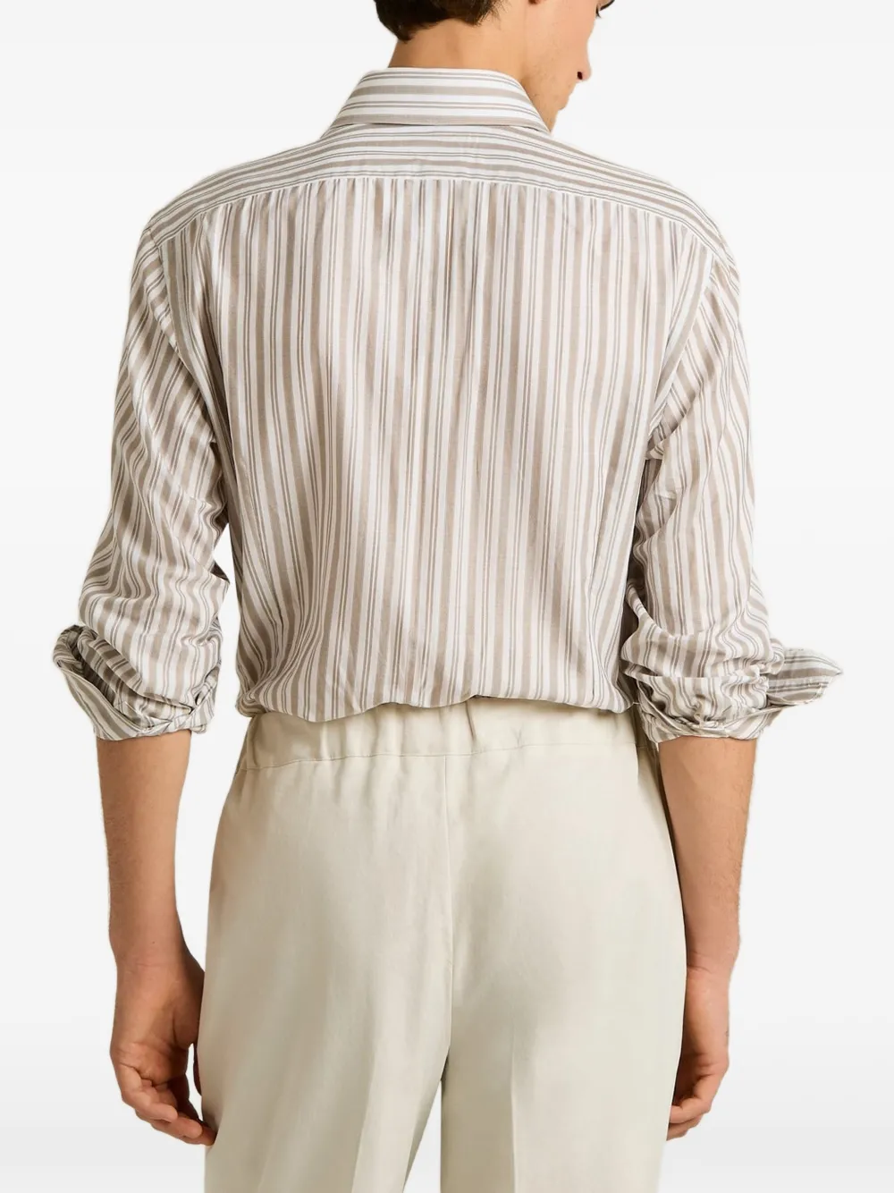 Kiton striped cotton shirt Bruin