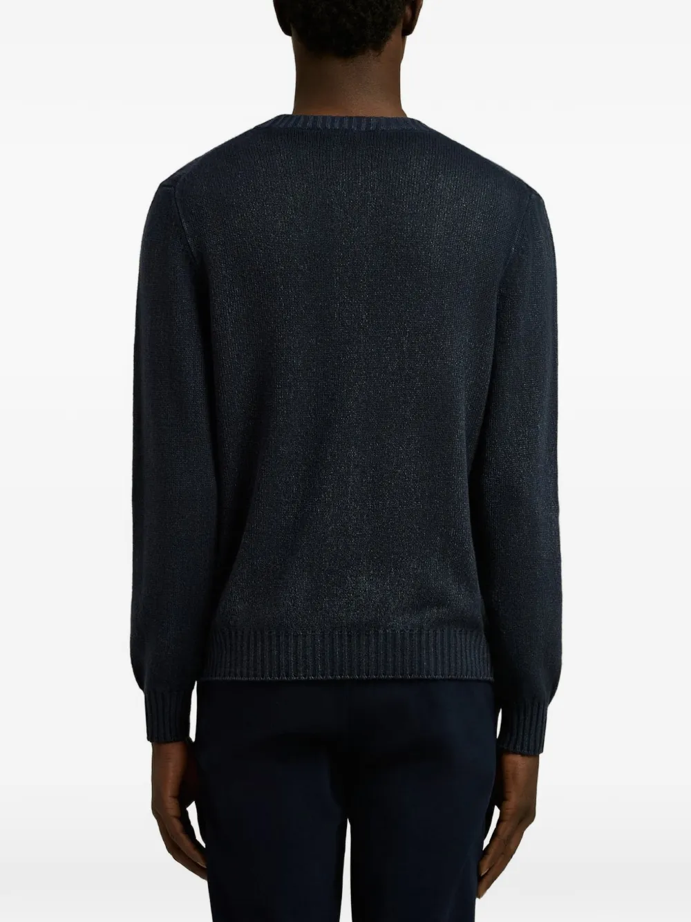Kiton diamond-pattern cable-knit sweater Blauw
