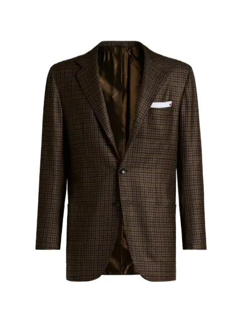 Kiton micro-check single-breasted blazer