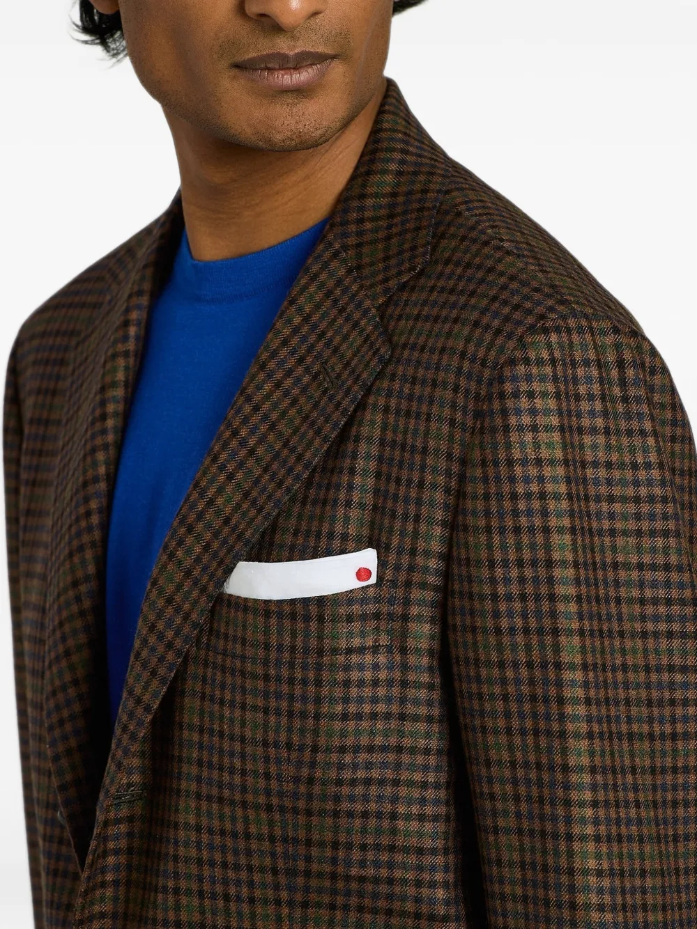 Kiton Blazer met enkele rij knopen Bruin