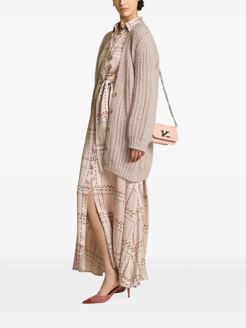Kiton English rib-knit cardigan Roze