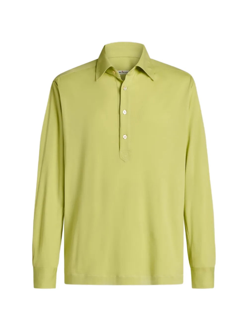 Kiton Poloshirt van katoenen jersey met lange mouwen Groen