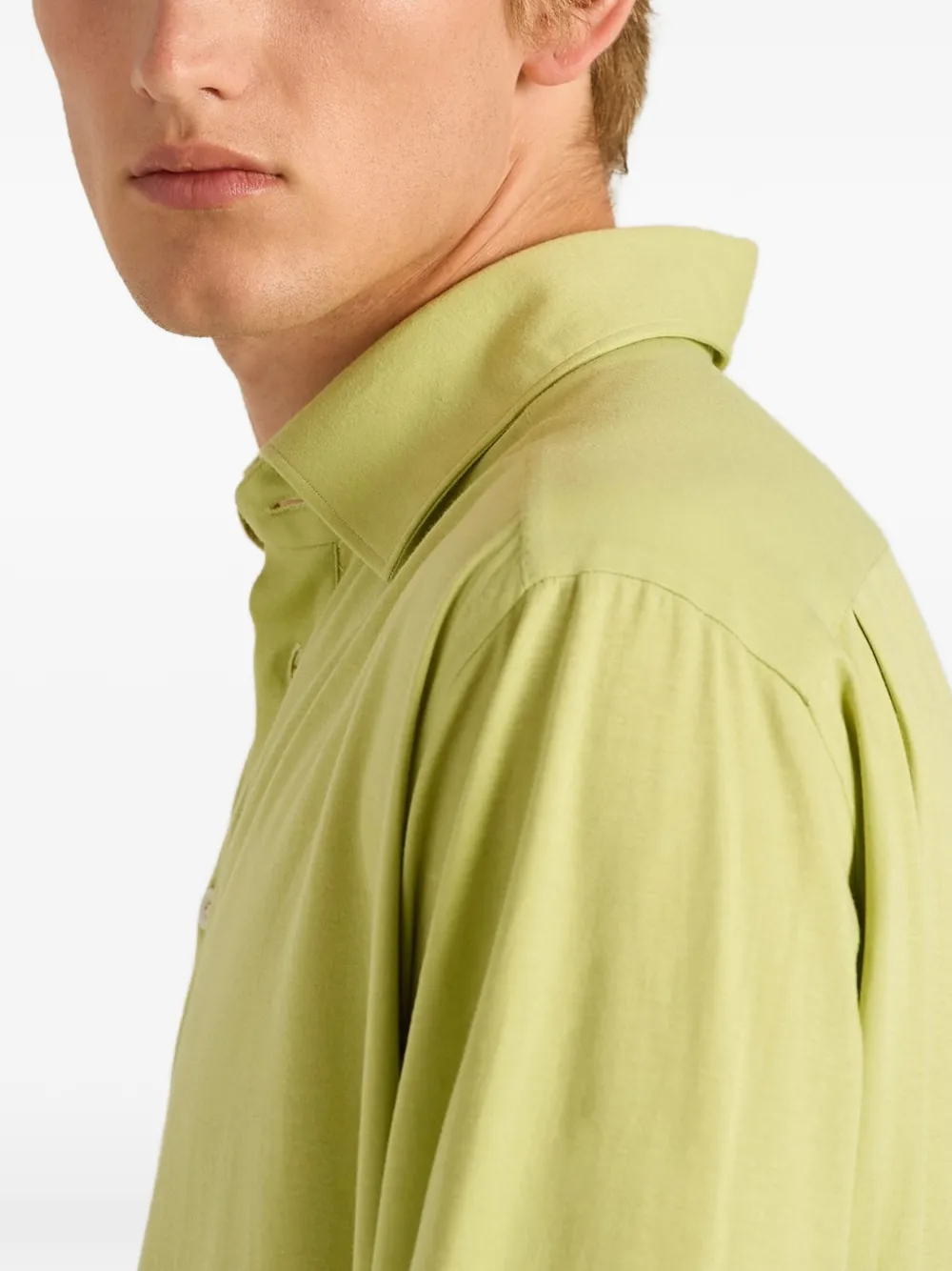 Kiton Poloshirt van katoenen jersey met lange mouwen Groen