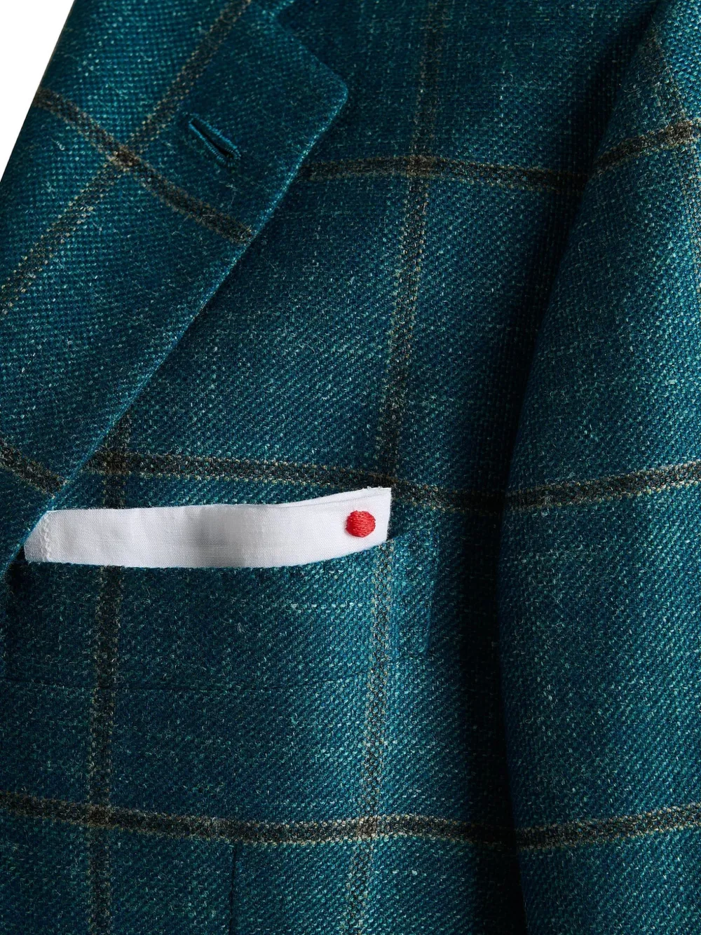 Kiton Geruit jack van kasjmierblend Groen