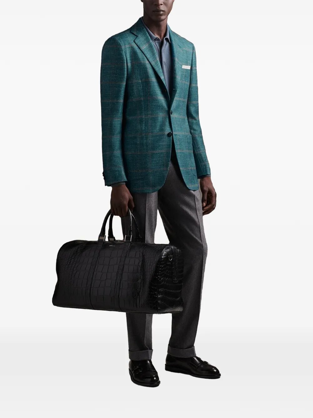 Kiton Geruit jack van kasjmierblend Groen