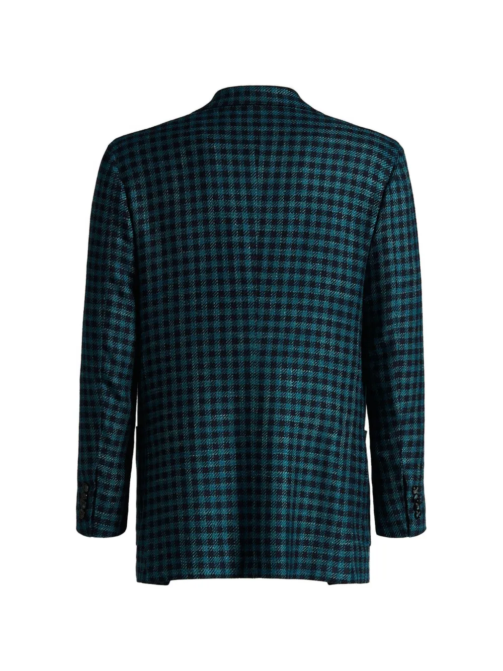 Kiton check cashmere-blend blazer Groen