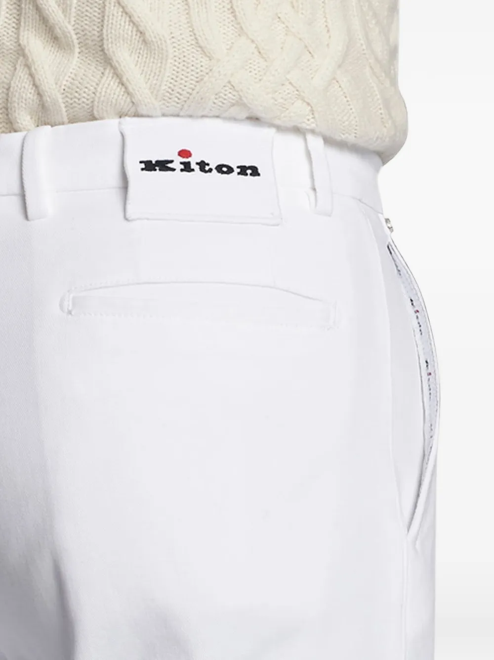 Kiton slim-fit trousers Wit