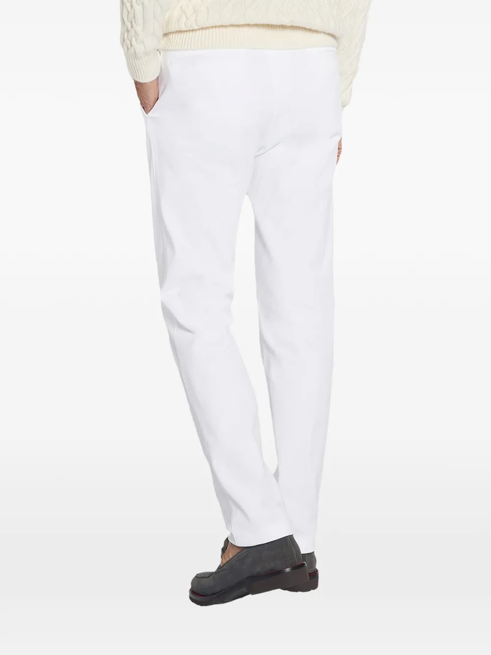 Kiton slim-fit trousers Wit