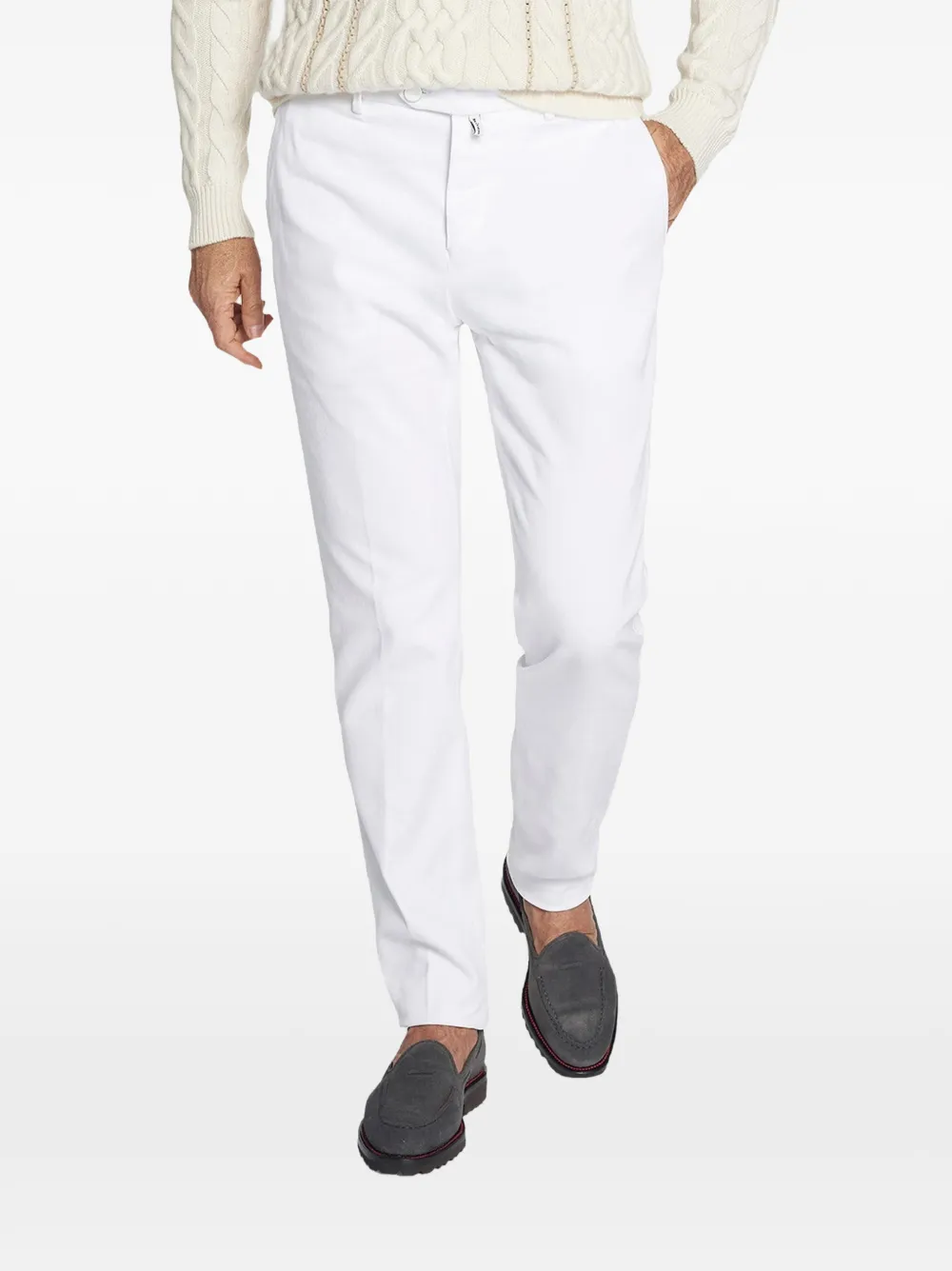 Kiton slim-fit trousers Wit