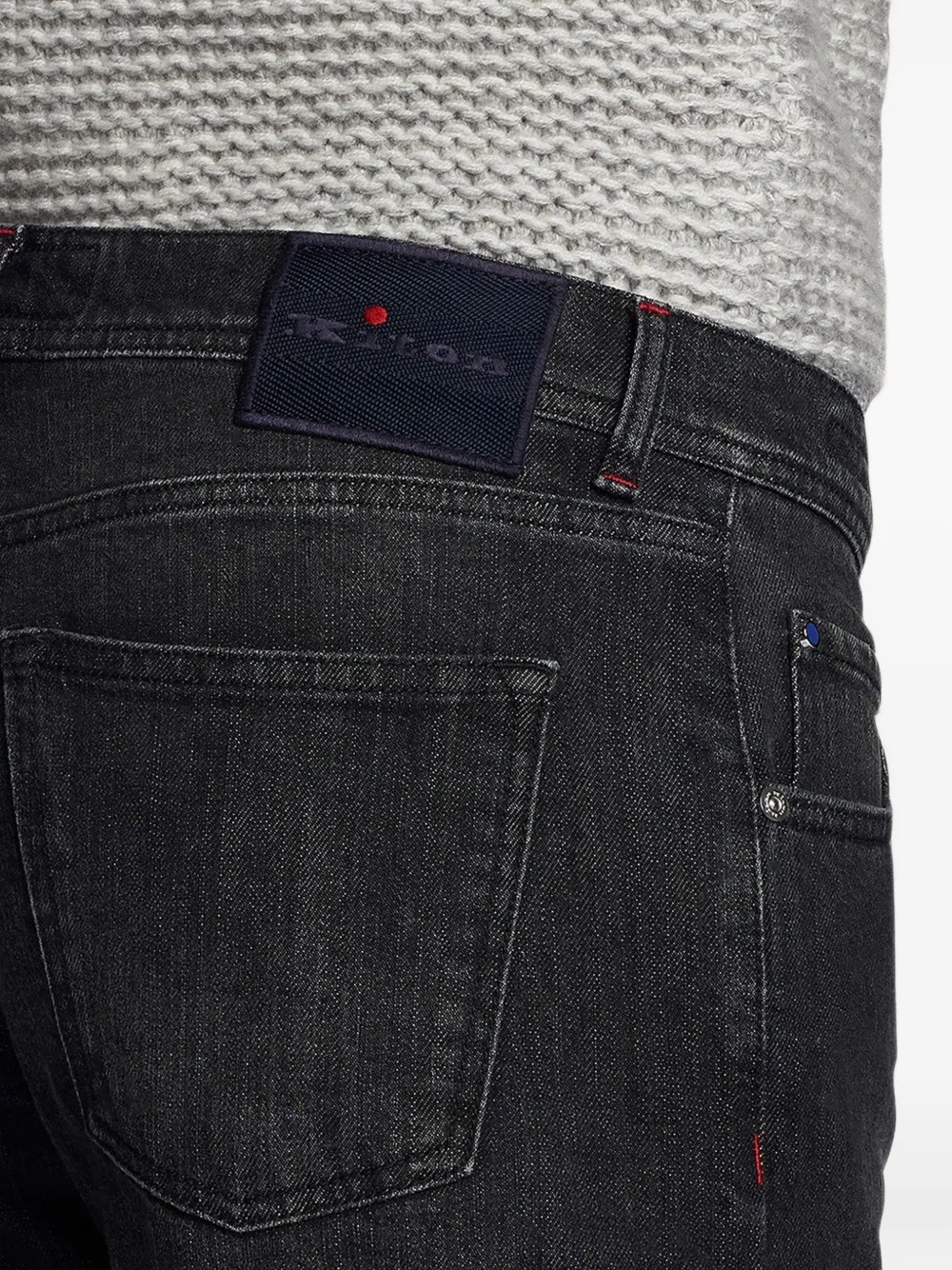 Kiton Kurabo jeans met wassing Zwart