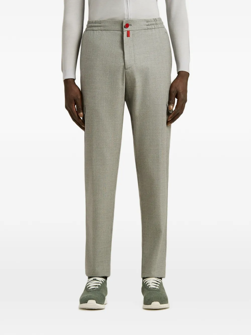 Kiton Cargo broek van scheerwol Grijs