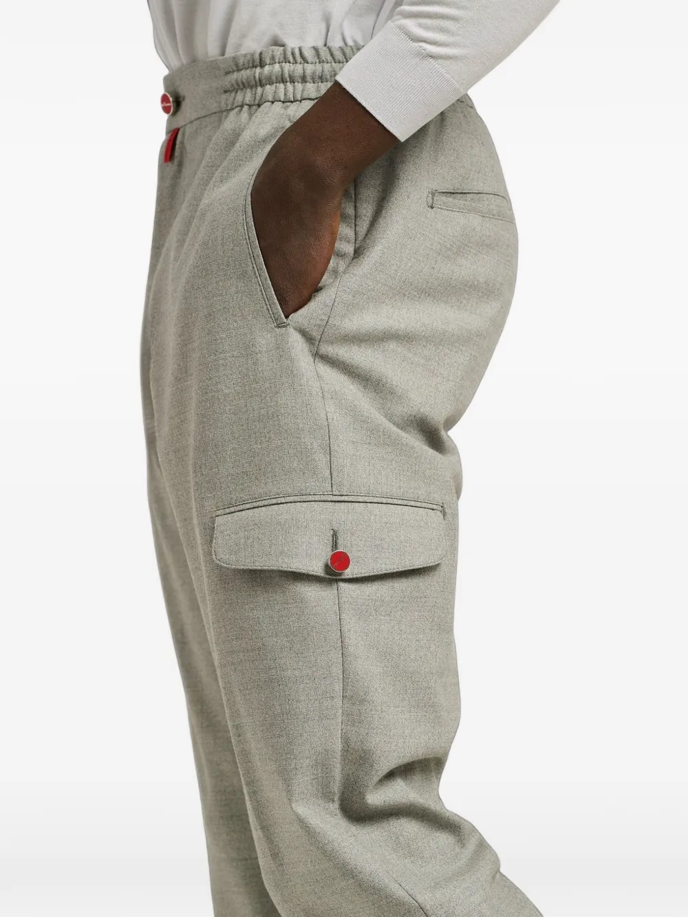 Kiton Cargo broek van scheerwol Grijs