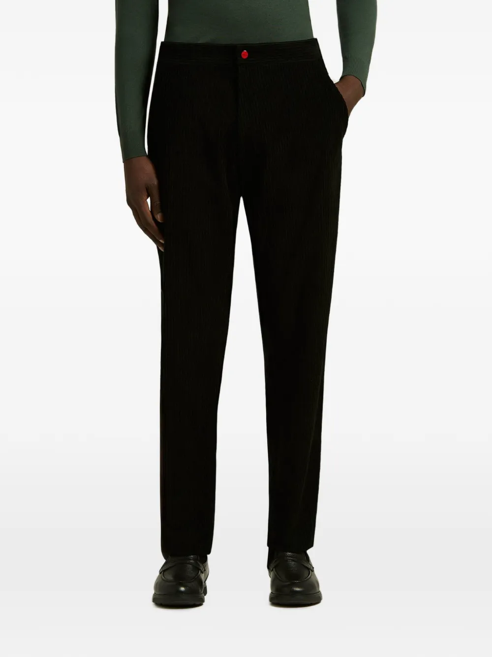 Kiton Ribfluwelen broek Zwart