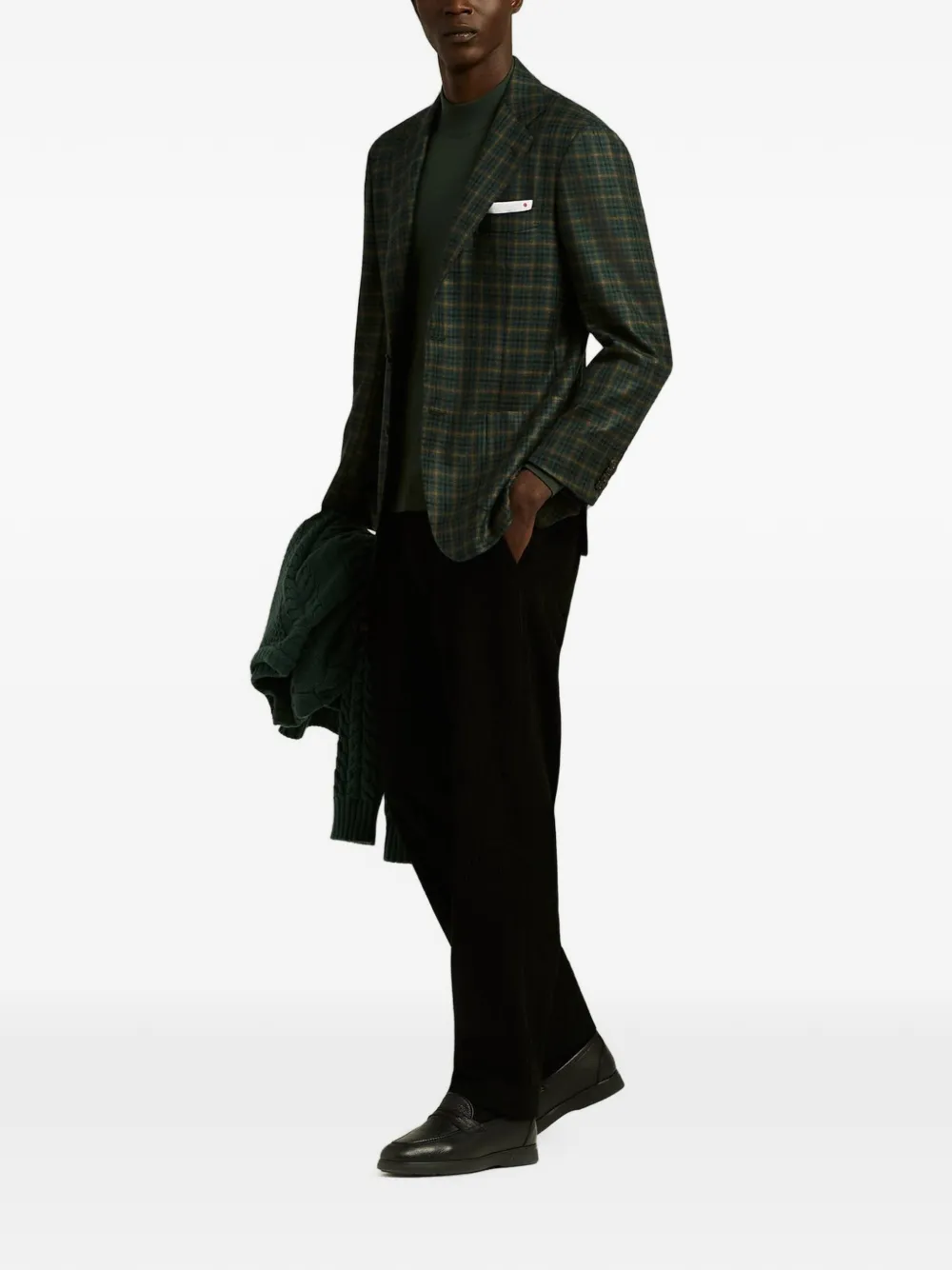 Kiton Ribfluwelen broek Zwart