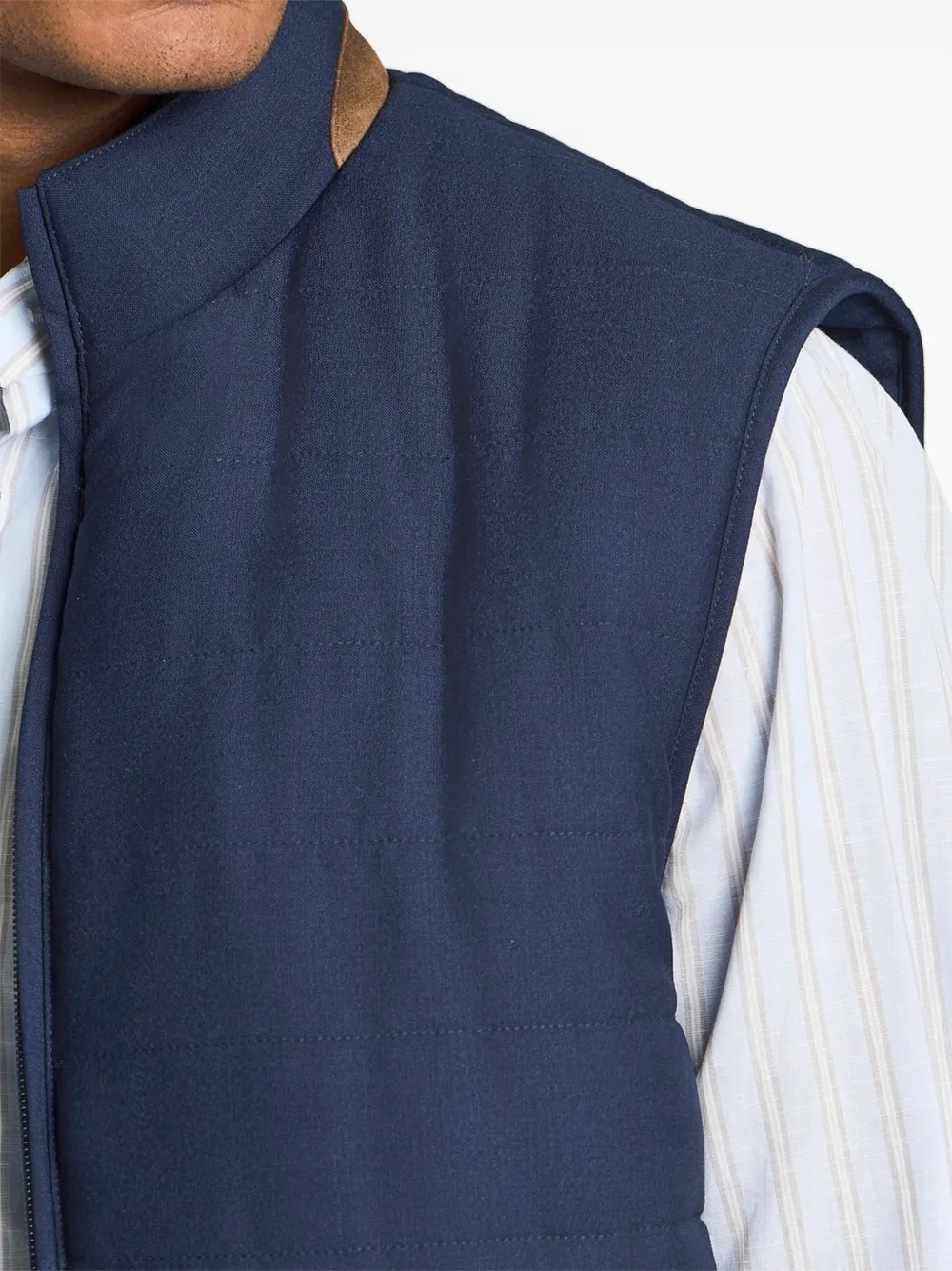 Kiton quilted wool gilet Blauw
