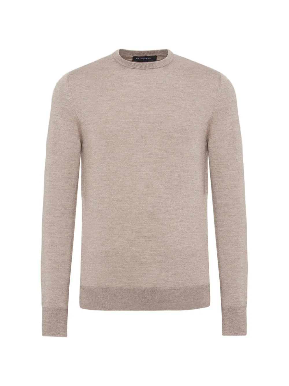 Kiton crew-neck stocking-stitch sweater Beige