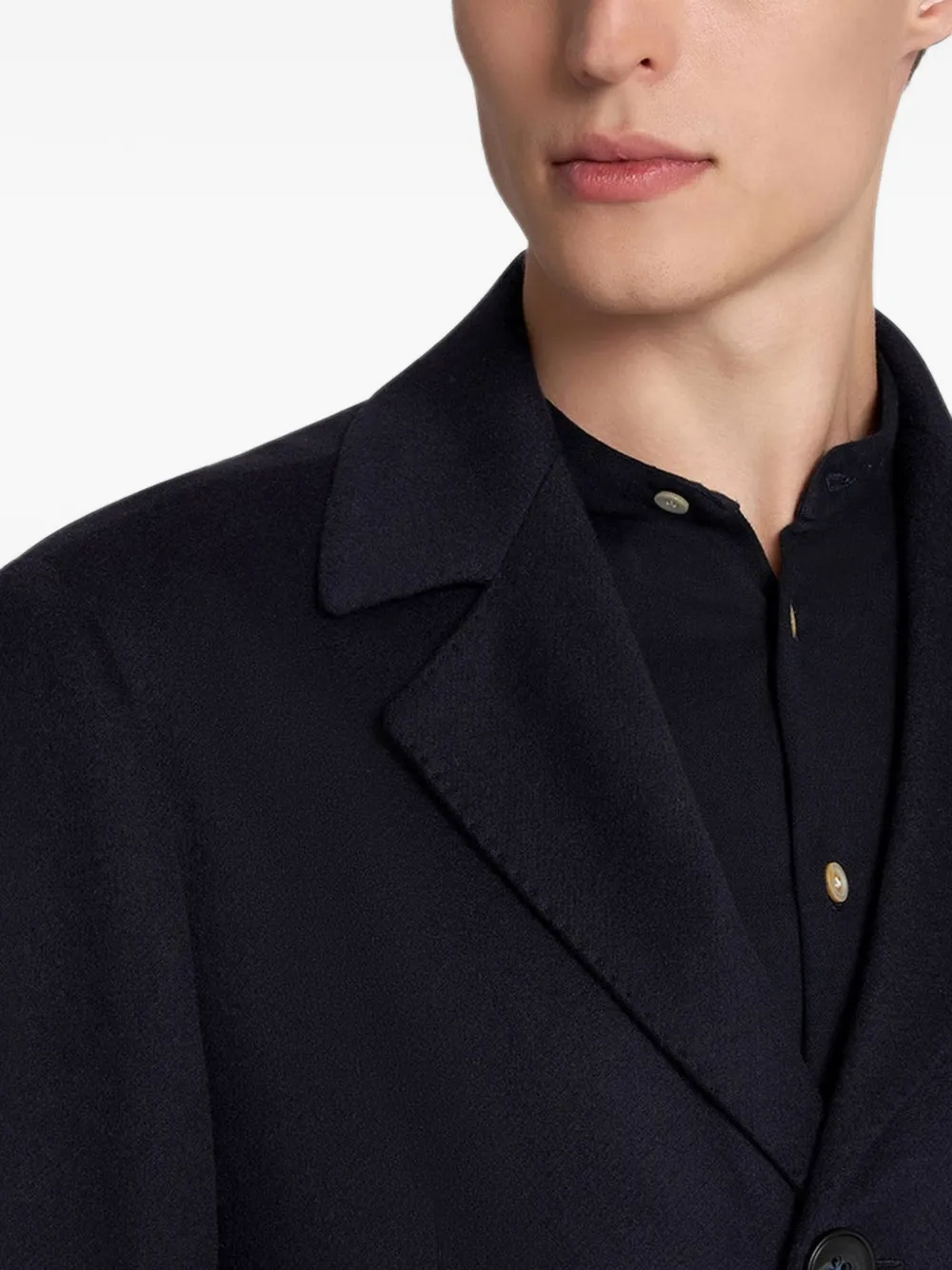 Kiton single-breasted cashmere-blend coat Blauw