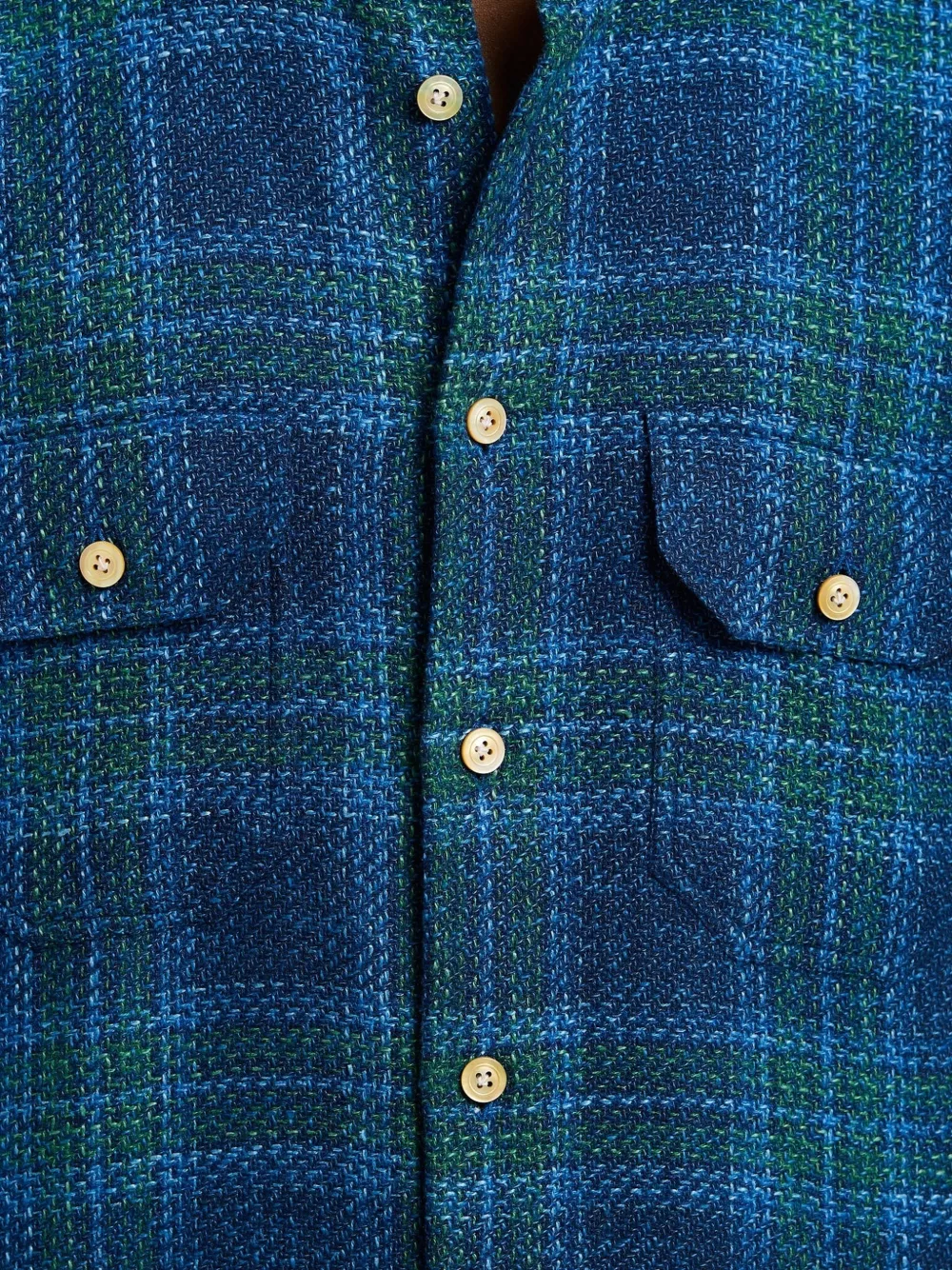 Kiton Geruit shirtjack met tartan-ruit Blauw